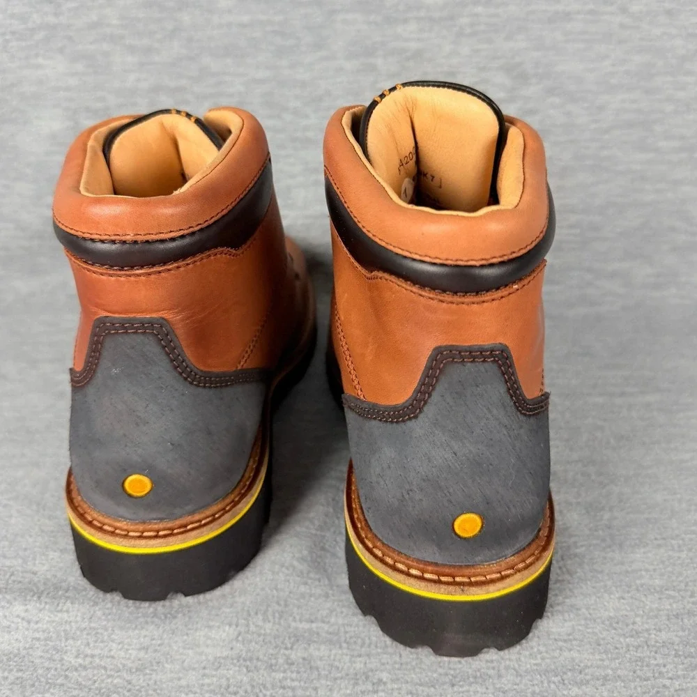 Samuel Hubbard Mt Tam Hiking Boots Mens 7 Brown Saddle Bag Tan Leather Comfort